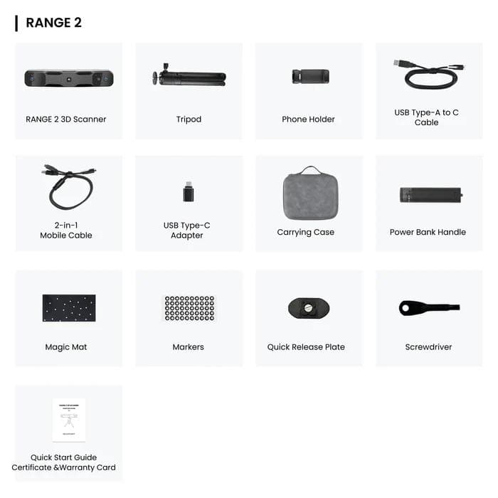 Revopoint RANGE 2 3Dスキャナー ハンディ 手持ち コンパクト
