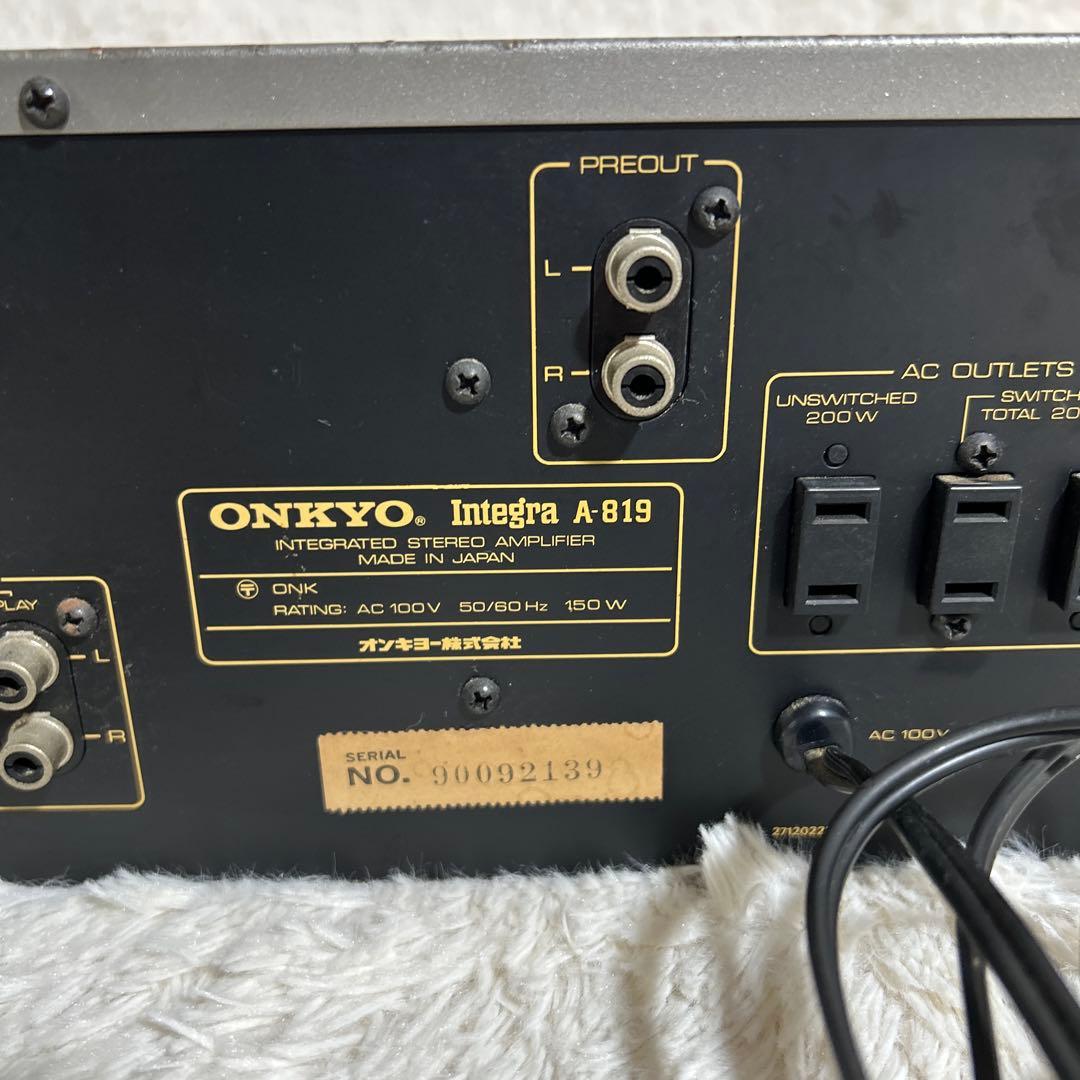 【通電確認済】ONKYO A-819 プリメインアンプ シルバー