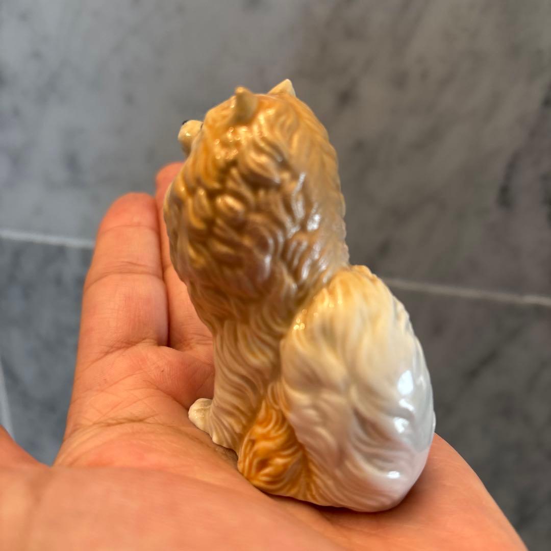 フランスヴィンテージ手描きのつぶらな美しい瞳で雰囲気抜群の上品なポメラニアン陶器