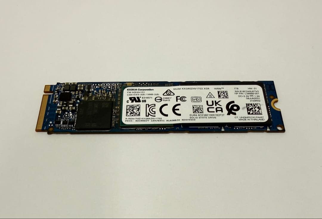 1 TB SSD nVme動作確認済み KXG60ZNV1T02