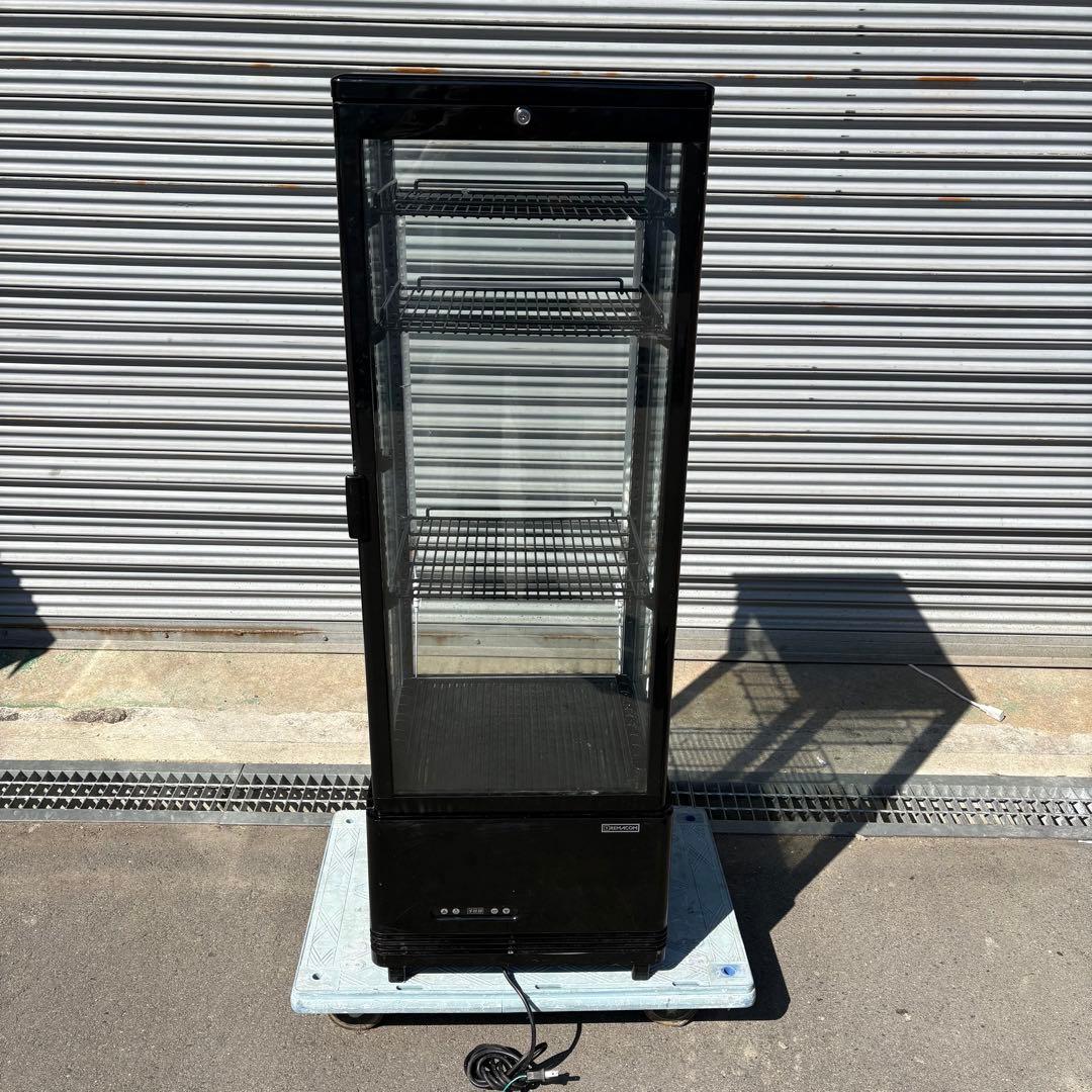 レマコム　4面ガラス冷蔵ショーケースR4G-130SLB 130L カギ欠品