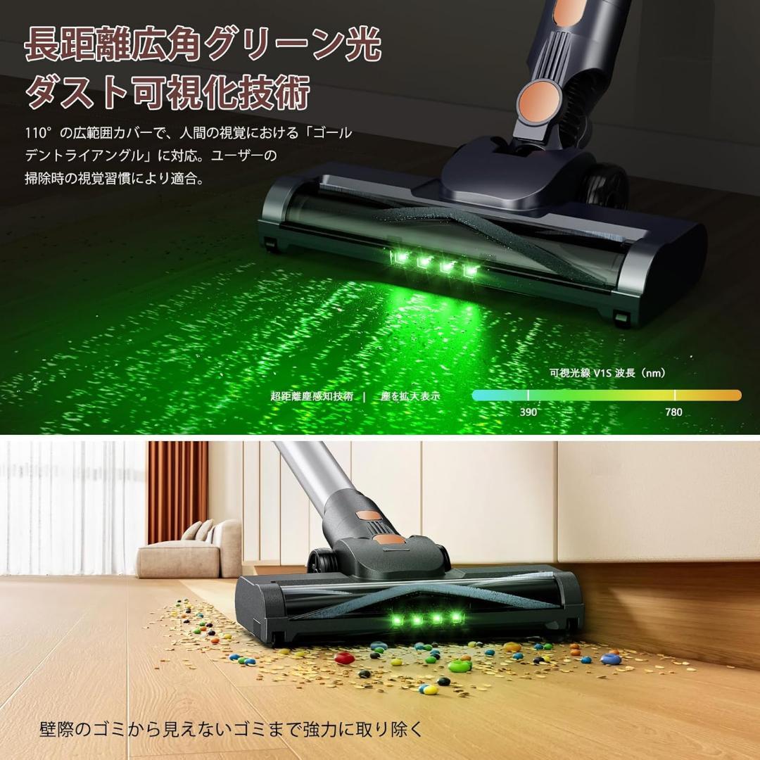 新品 掃除機 コードレス 置くだけ充電スタンド 135 Kpa 超強力吸引 自走