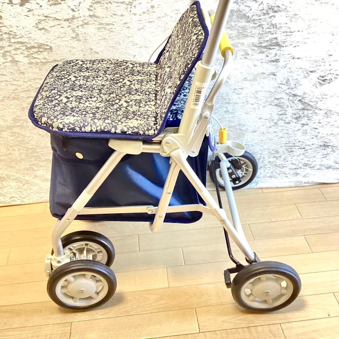 座れるシルバーカー ウィズワン ライトミニM 耐荷重100kgバッグ収納12kg