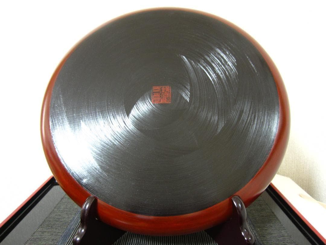 新品◆伝統工芸 鎌倉彫◆さつき堂 宇田川新太郎 ◆茶道具 漆盆「梅の図」30cm