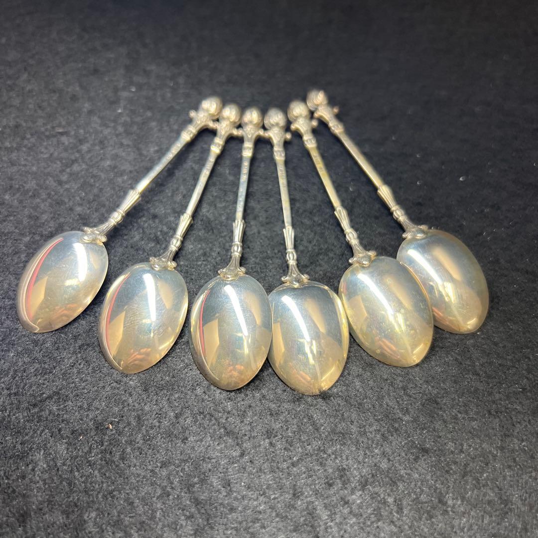 835刻印　銀製スプーン6本　箱付　41g/9.3㎝　東Y8-0318☆2F