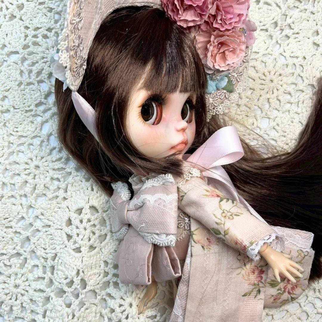 ドール　ロリータエプロンドレス着物5点セット《薔薇》