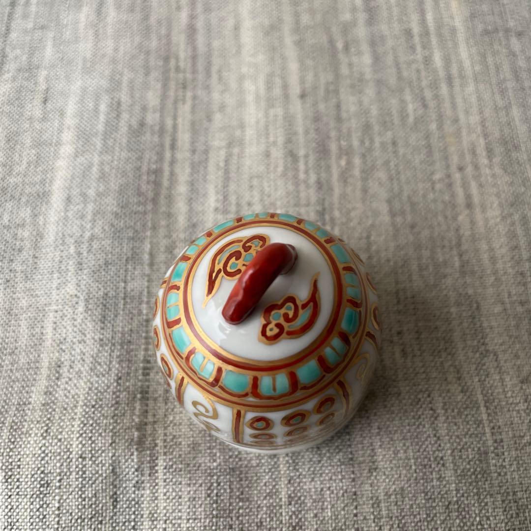 京焼 香合 高野昭阿弥 作家 銘あり 色絵 鐘 茶道具