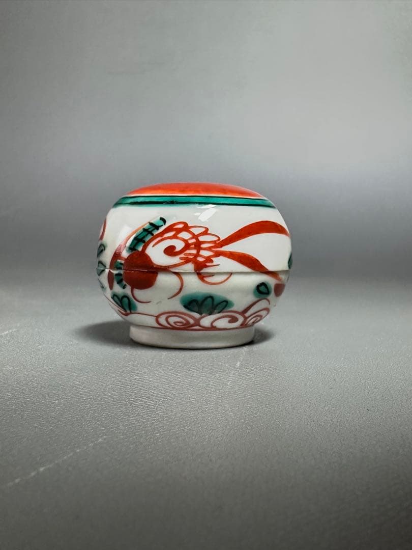 赤玉　香合　犬山焼き　犬山本窯　共箱　共布　美品　お茶道具