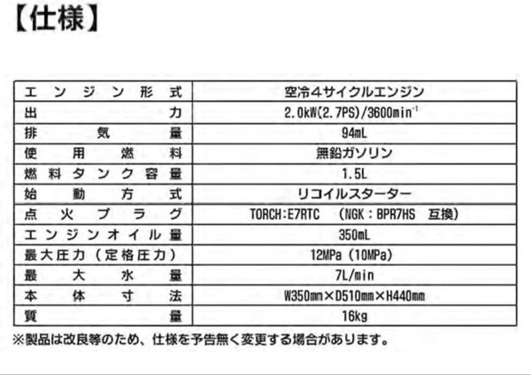 ドリームパワー ナカトミ エンジン式洗浄機 EPW-1200D 高圧洗浄機 自吸