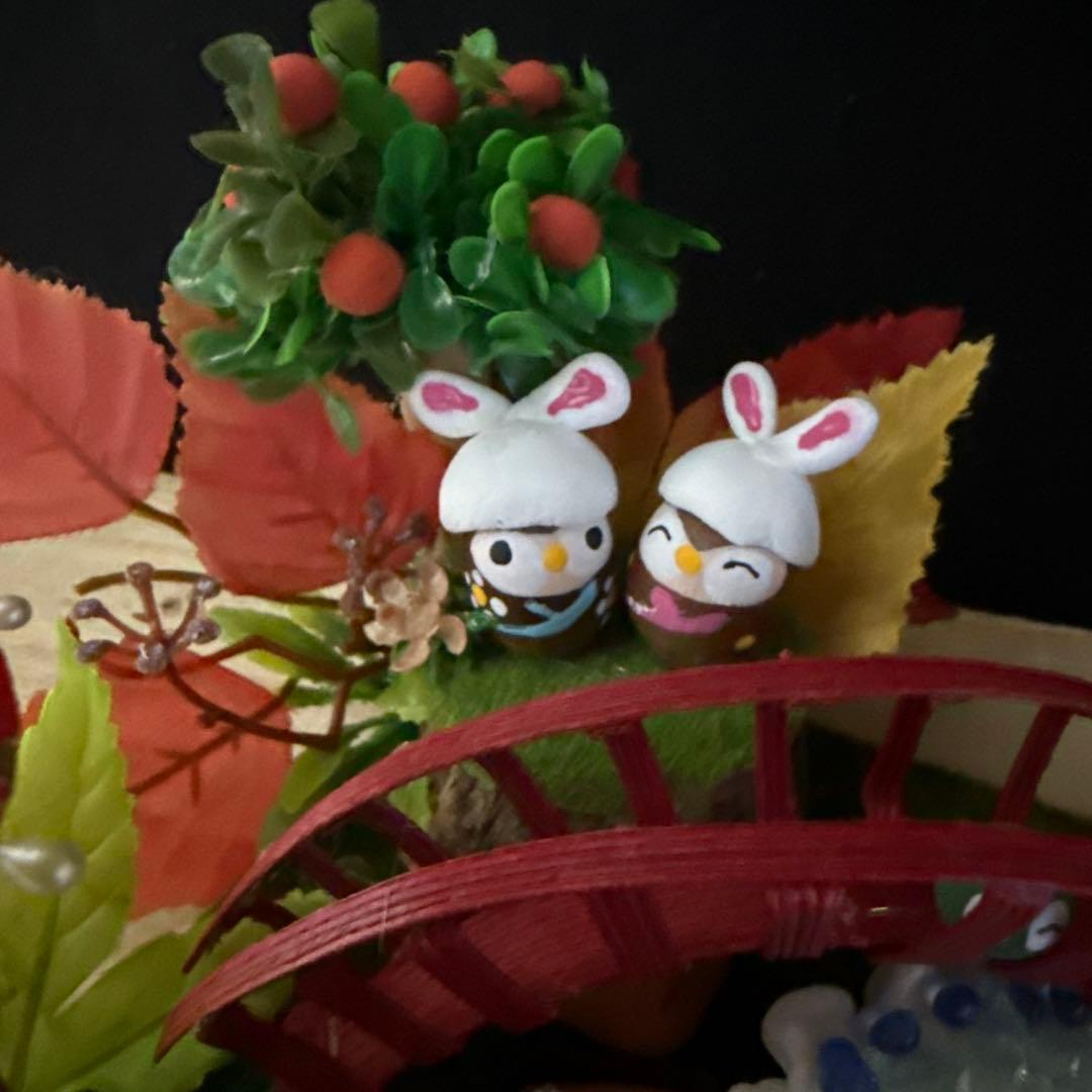 どんぐりアート♡キノコの森猫帽子&癒しの森お月見オブジェ♡