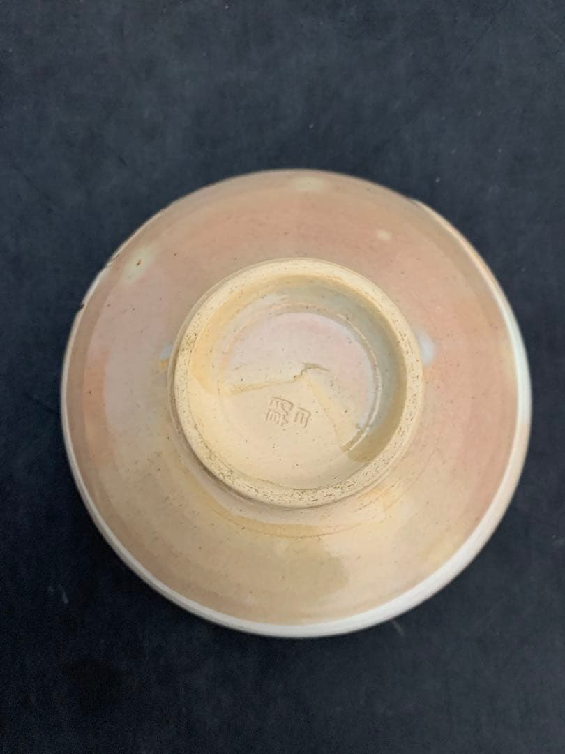 松林豊斎 遠州七窯 朝日焼 茶碗 水草の絵 茶道具 共箱