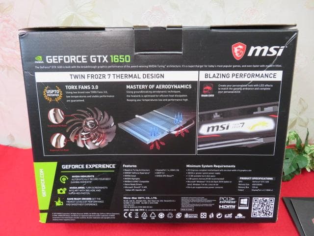 s*i様 8FF1653MSI GEFORCE GTX1650 4GBグラフィッ