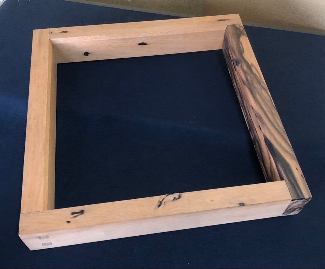 《R》茶道具 黒柿 炉縁 寛斎作 共箱　260221け5