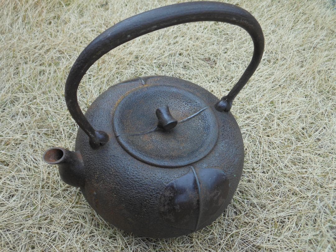 鉄瓶　翔寿堂　茶道具 柿模様 丸型