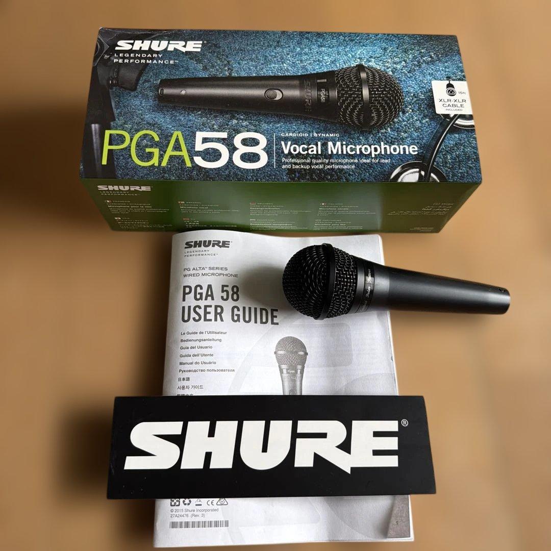 SHURE PGA58 ダイナミックマイク +XLR-XLR CABLE付き