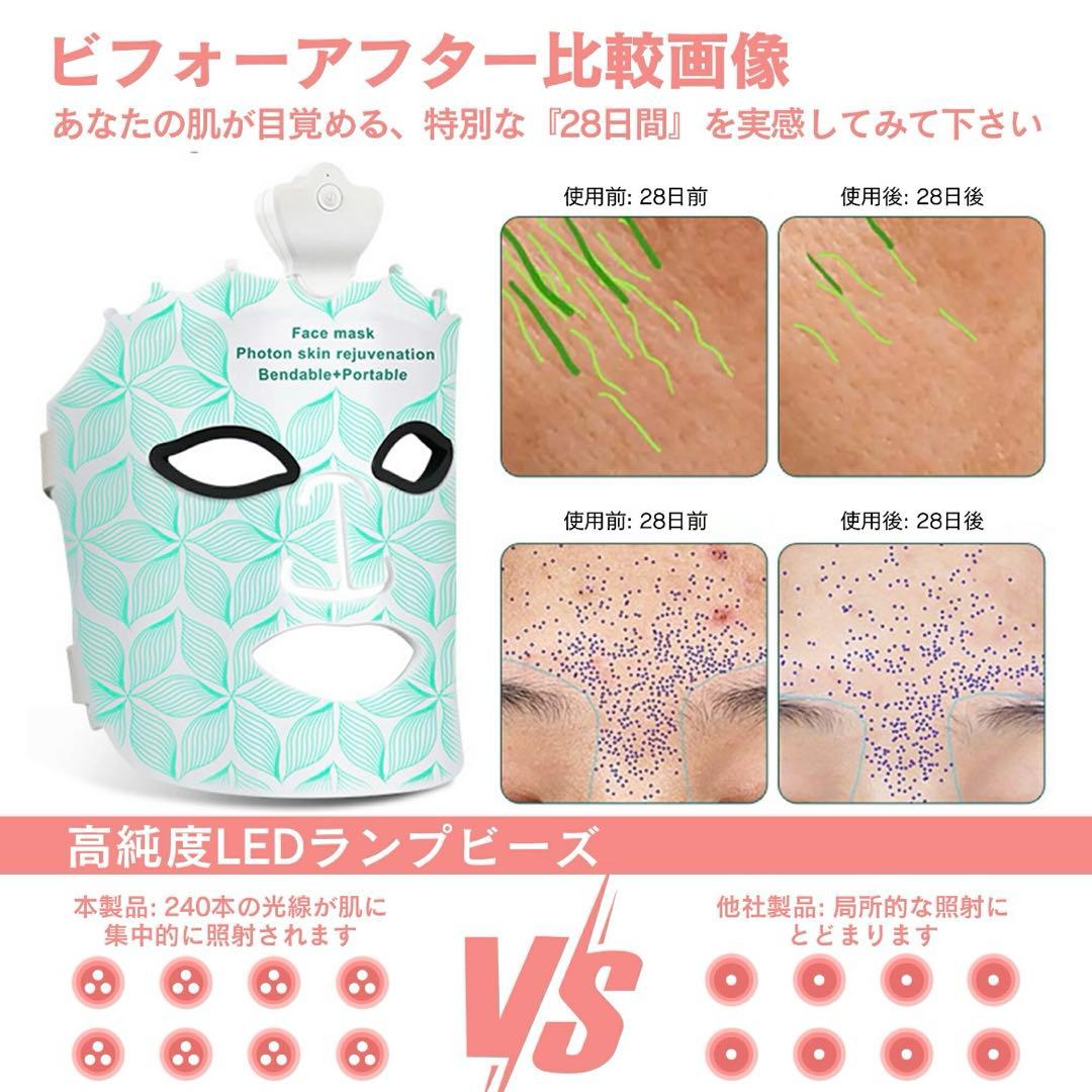 美肌7色LED フェイシャルマスク 美顔器 コラーゲン生成 シミシワニキビケア
