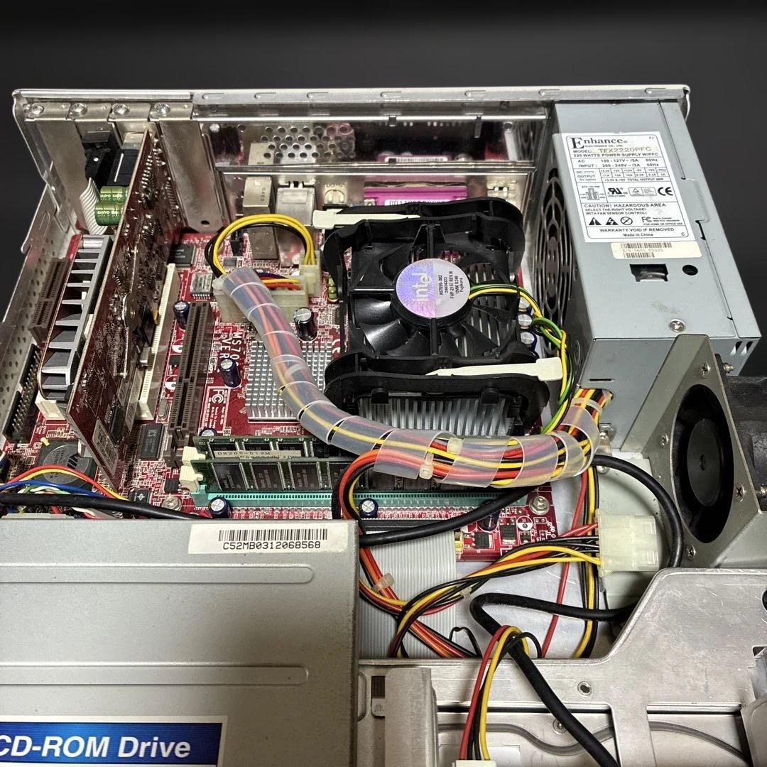 オールアルミ製 スリム マイクロATX 自作用PCケース MB・電源他付属品多数