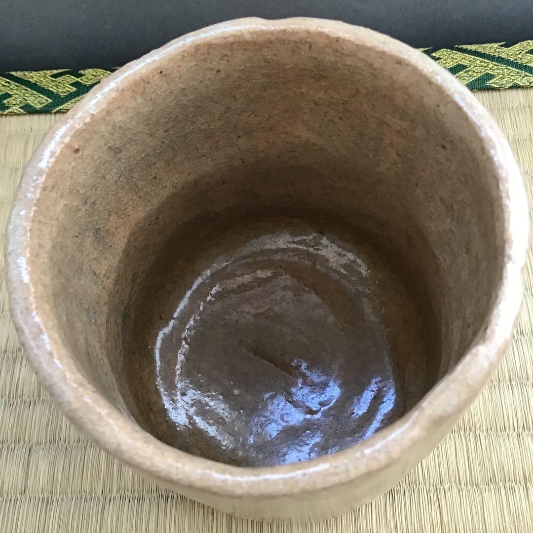 茶道具　筒茶盌　光悦写　雪片(せっぺん)　佐々木昭楽作　栞　共箱　N4TK1