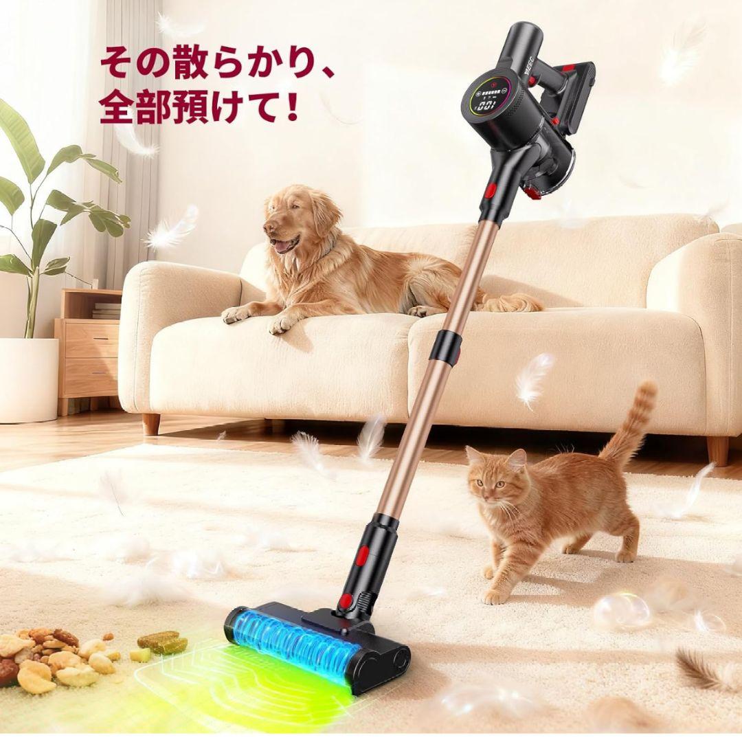 コードレス掃除機 ハンディー サイクロン 強力 除菌機能 グリーンライト 低騒音