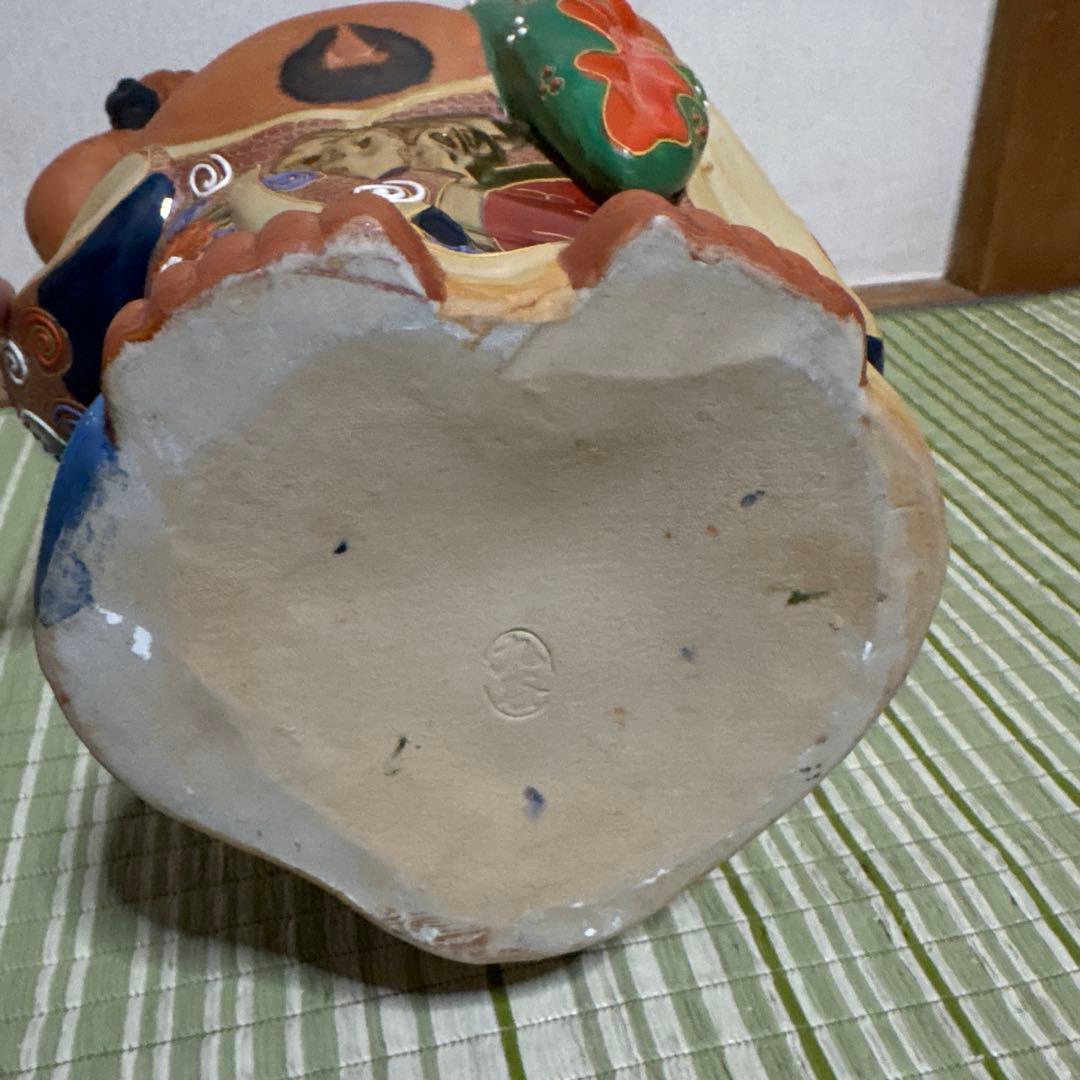 九谷焼　布袋様　七福神　置物　焼き物　骨董品　工芸品　神様　昭和　38cm