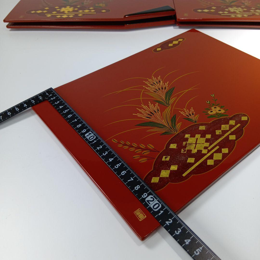 木製漆製　山口特産　大内塗折敷盆　 5枚　菓子器