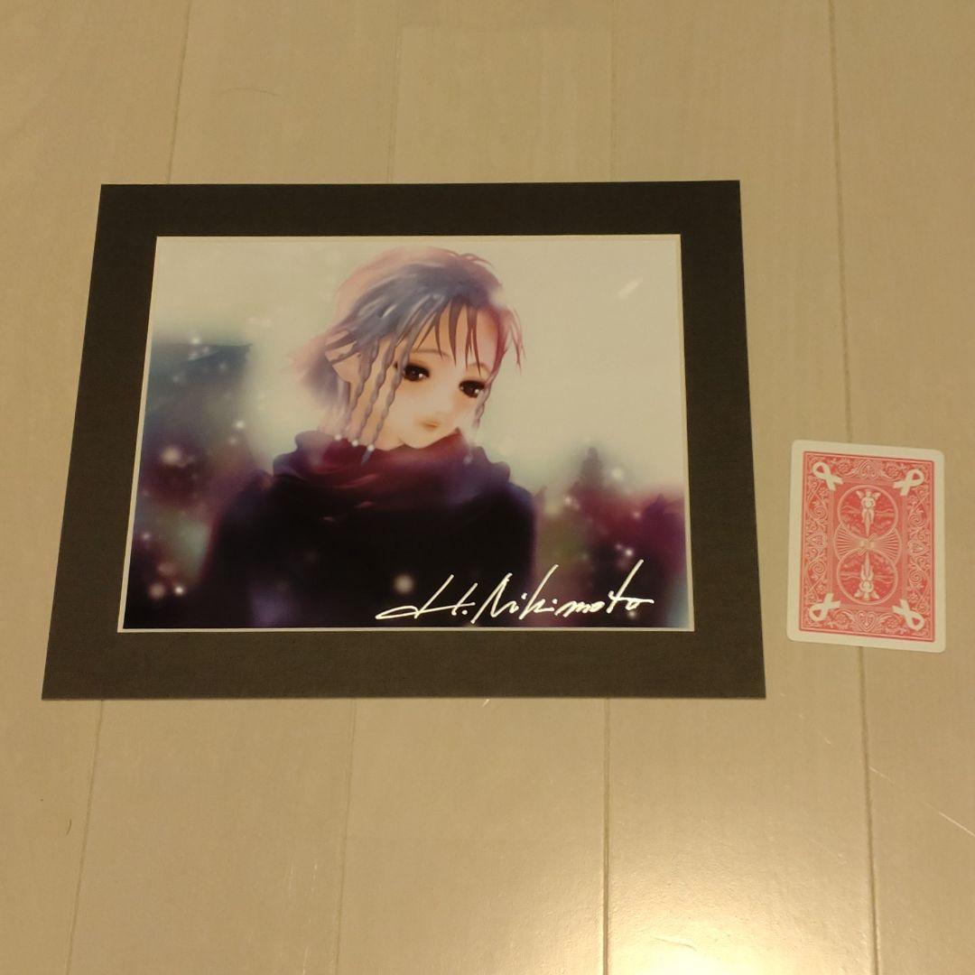 【美樹本晴彦直筆サイン入り】「原画生写真」額付き※マクロス、ミンメイ、無名
