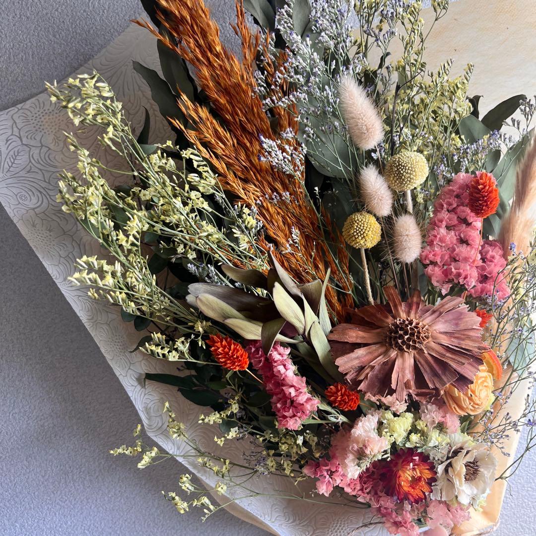 ♡新作♡おおきめ　ドライフラワー　花束　スワッグ
