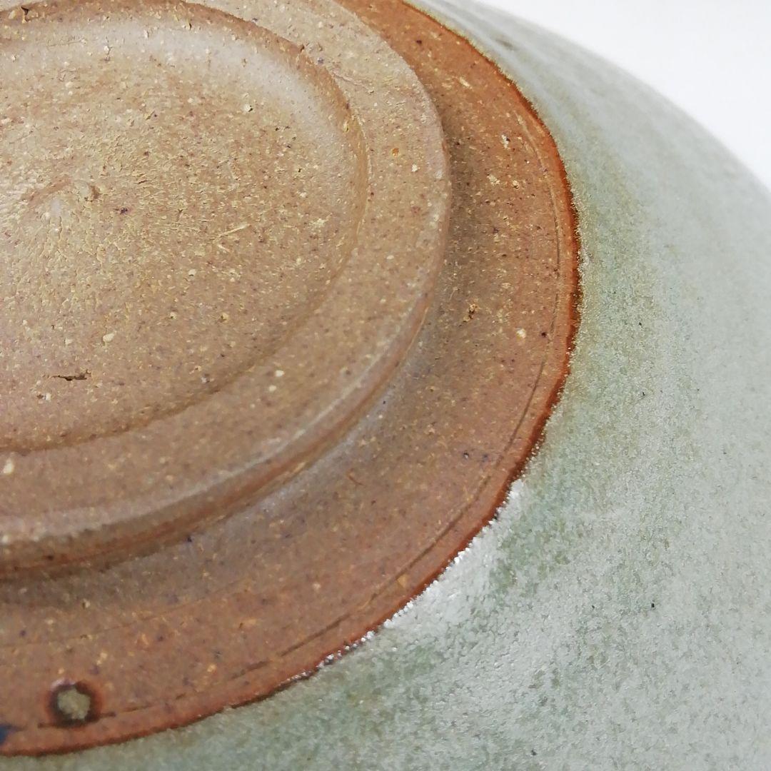 Ｔ７０　茶碗　『辰砂打　青瓷平茶碗』『椿窯　荒尾寛』　共箱　抹茶碗　茶道具