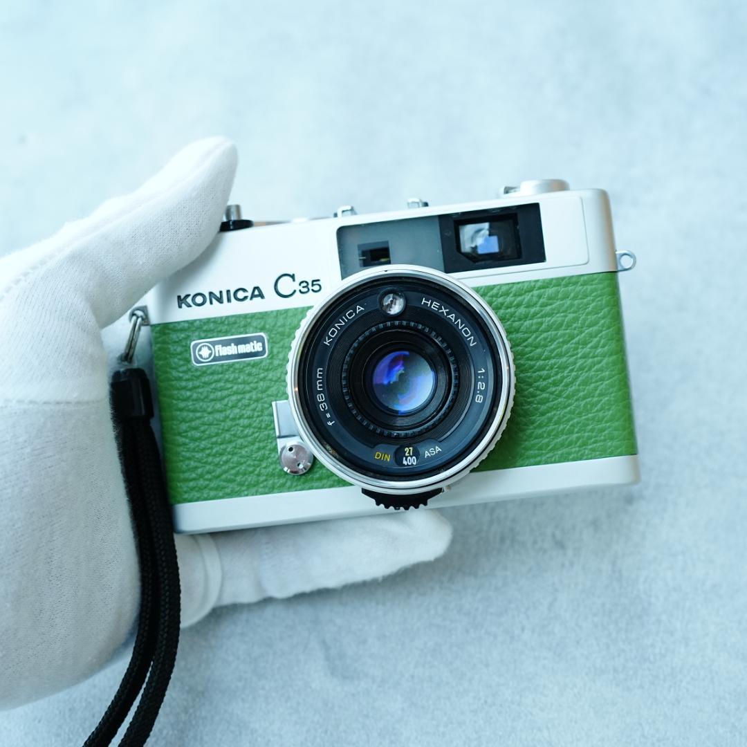 Konica C35 flash matic グリーン【整備済完動品】