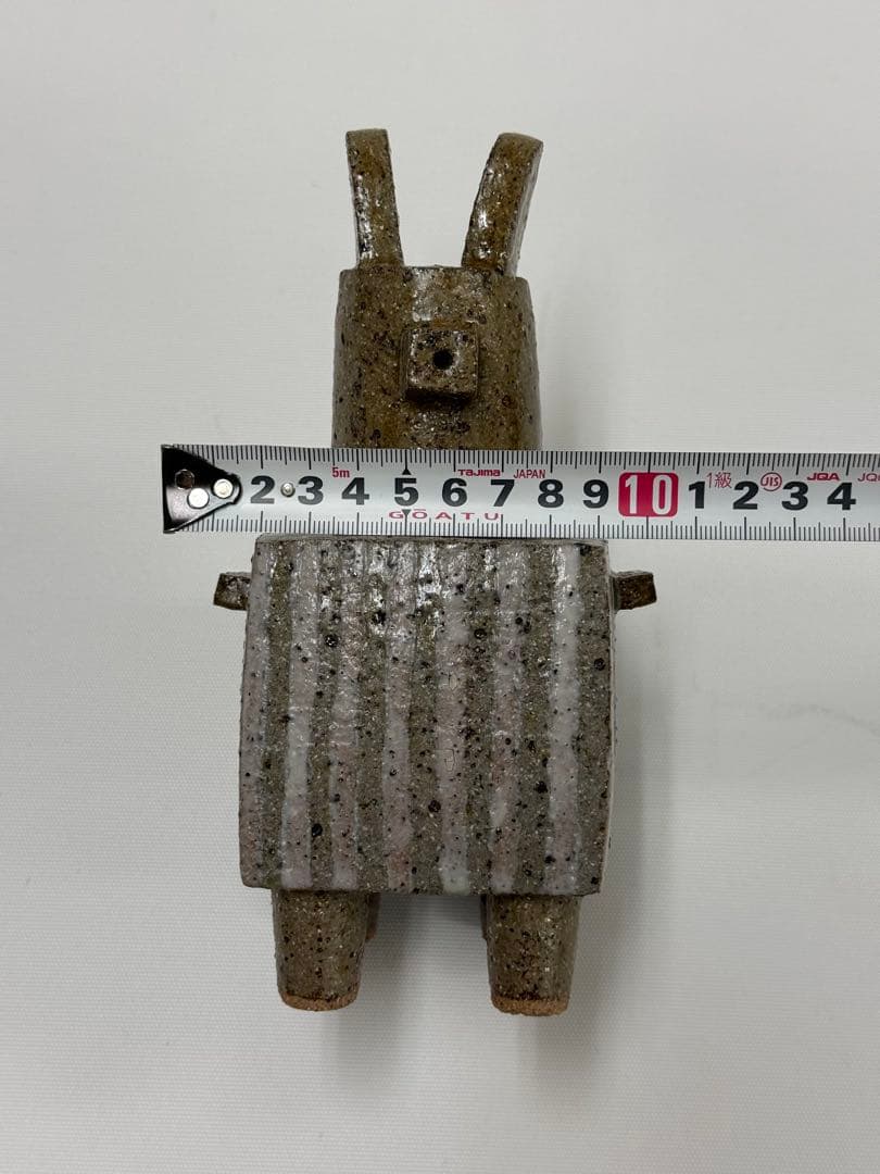 【未使用】陶器　花器　筆立て　アルパカ風　石川深雪作