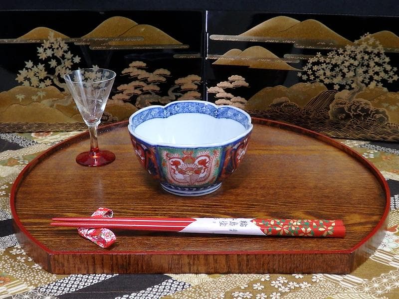 大聖寺伊万里　金襴手　花の図　大振向付 ５客　B234AS-BMv