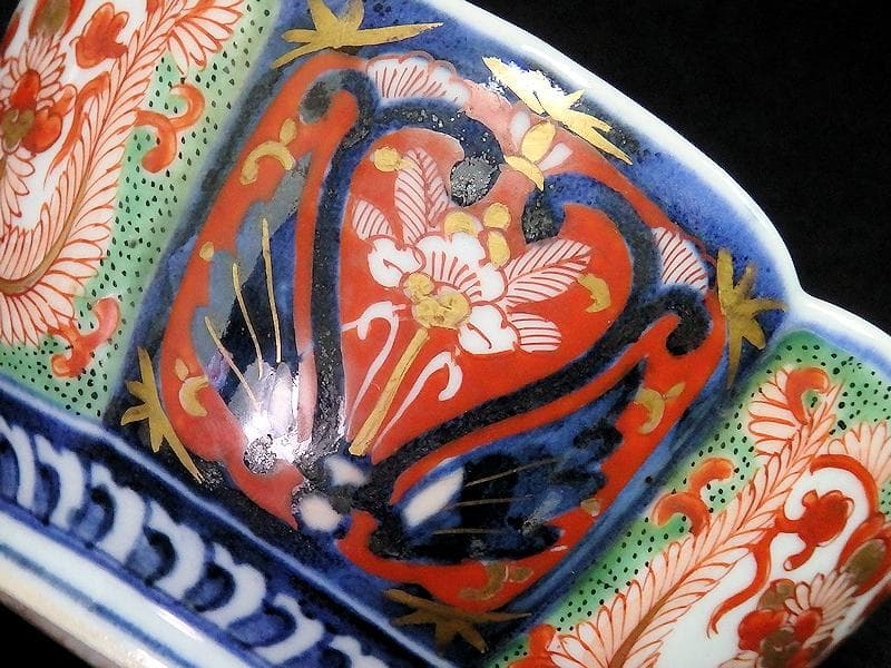 大聖寺伊万里　金襴手　花の図　大振向付 ５客　B234AS-BMv