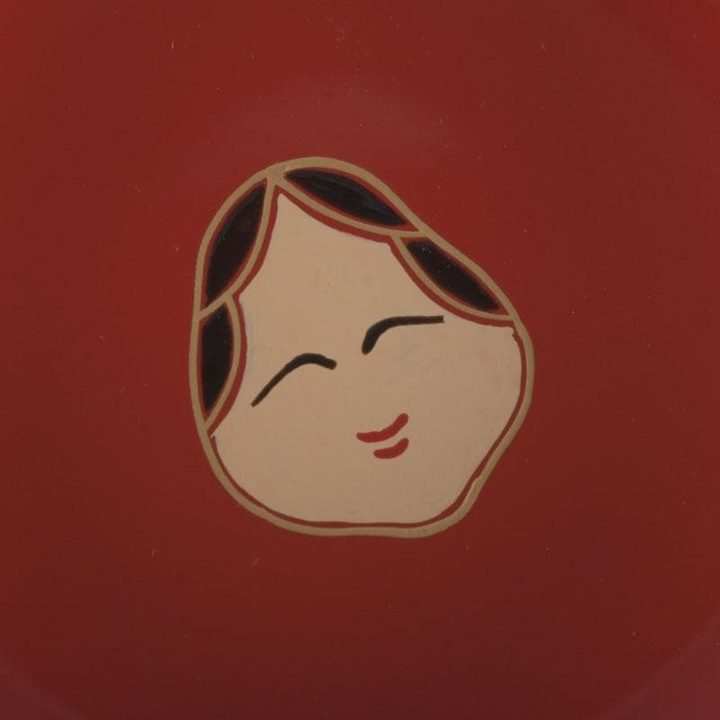茶道具　中村湖彩作　お多福蒔絵　中棗　共箱　V　9909