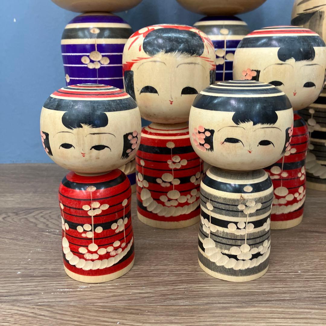 D-3 昭和レトロ 伝統工芸品 鳴子こけし 克江作 8体セット まとめ売り