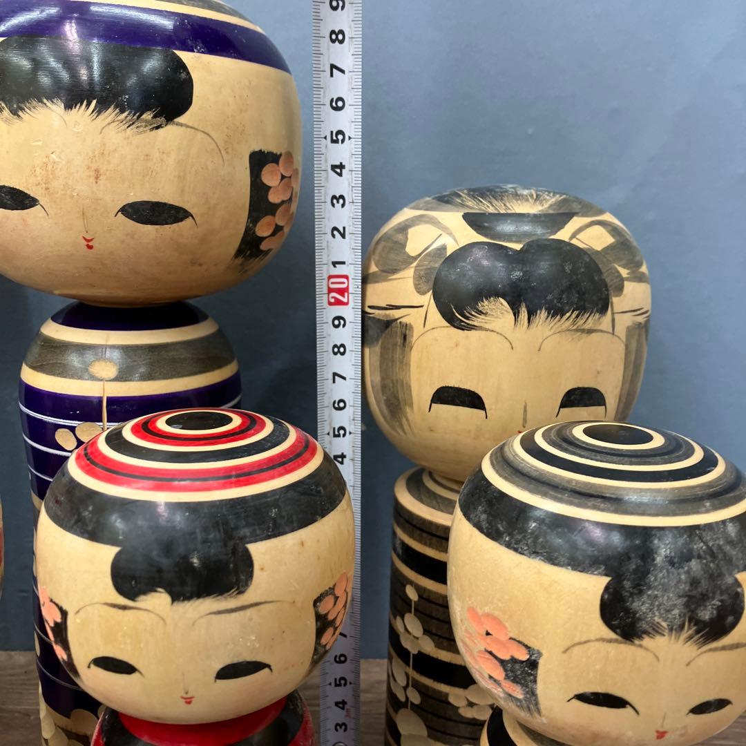 D-3 昭和レトロ 伝統工芸品 鳴子こけし 克江作 8体セット まとめ売り