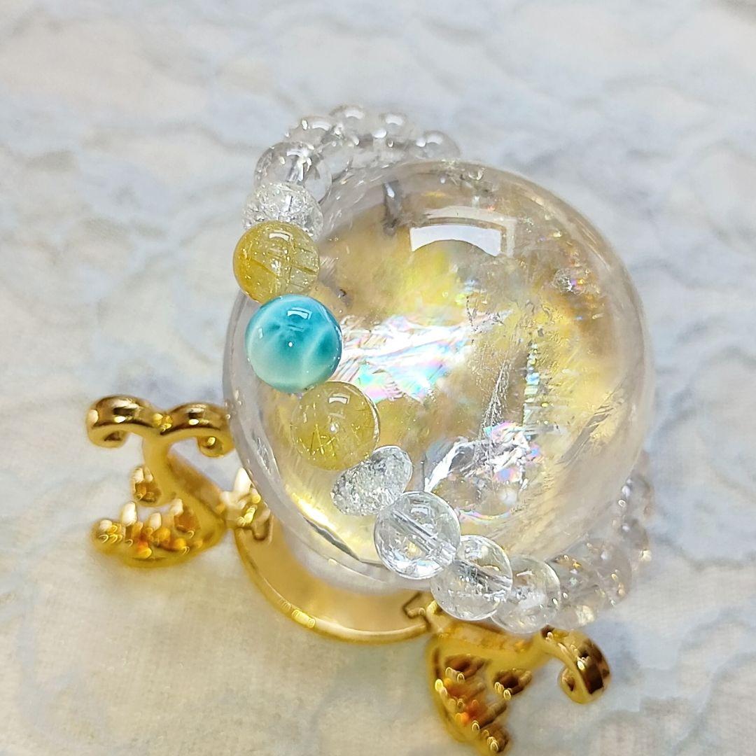 【明日発送可能】高品質 ラリマー ゴールド ルチルクォーツ ローズクォーツ