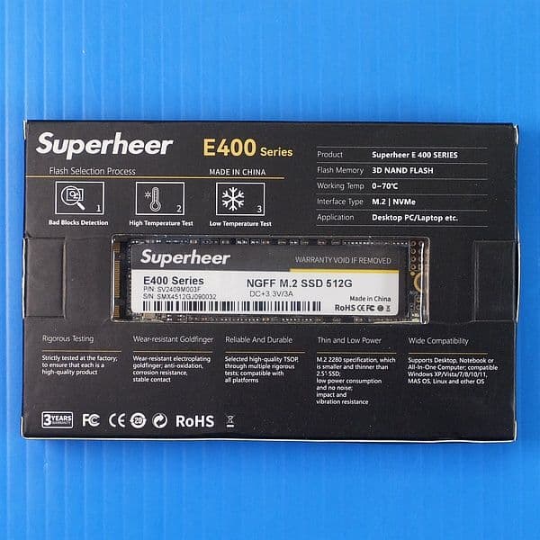 【SSD 512GB】SUPERHEER E400 M.2 SATA NGFF