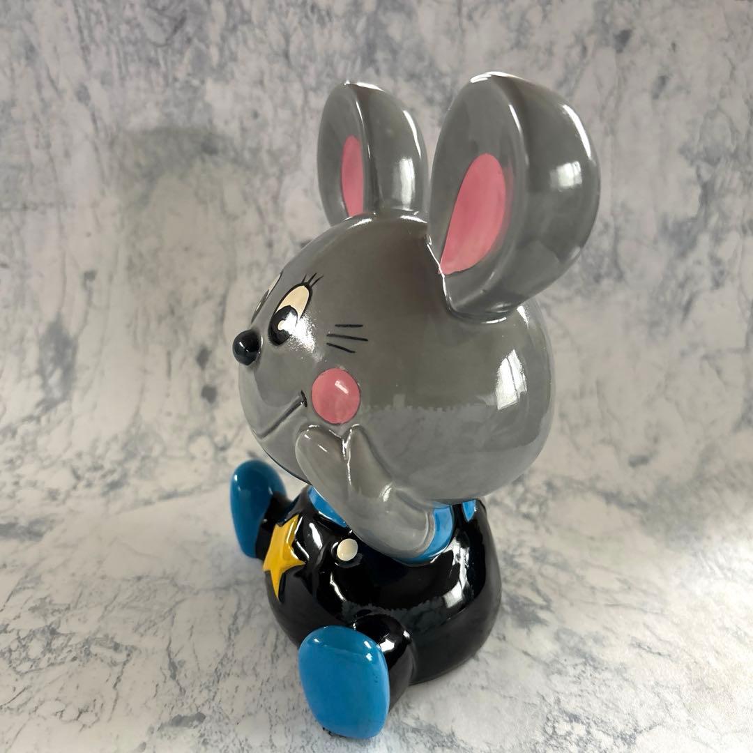 内藤ルネ　貯金箱 ✩ LOVELY MIC　陶器製　昭和レトロ ✩ 底布シール付