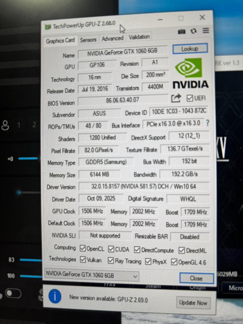 GTX1060 3GB×1 6GB×1