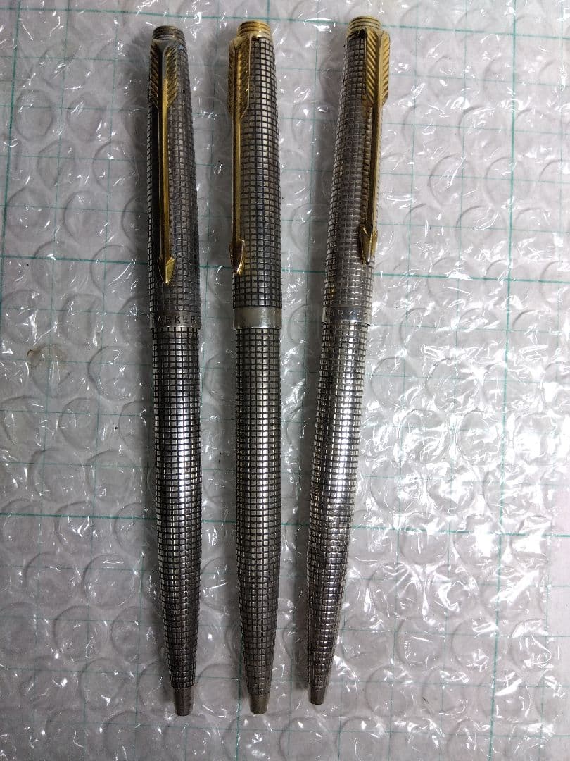 【Sterling Silver製２本】Parker 万年筆とボールペンのセット
