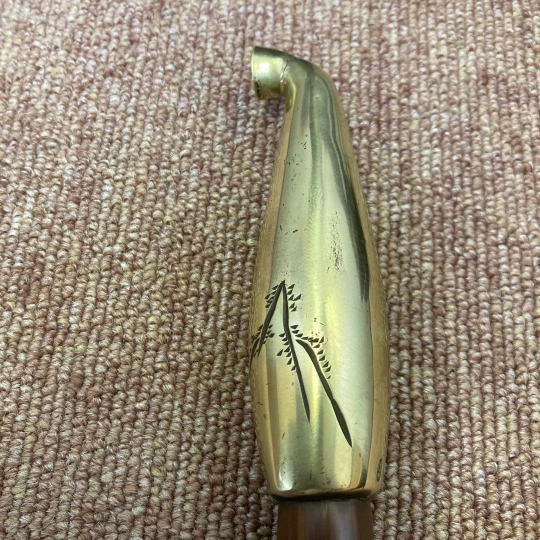 喧嘩特大煙管骸骨煤竹特大煙管入れ相撲　大工頭領　ハンドメイド置物飾り物工芸