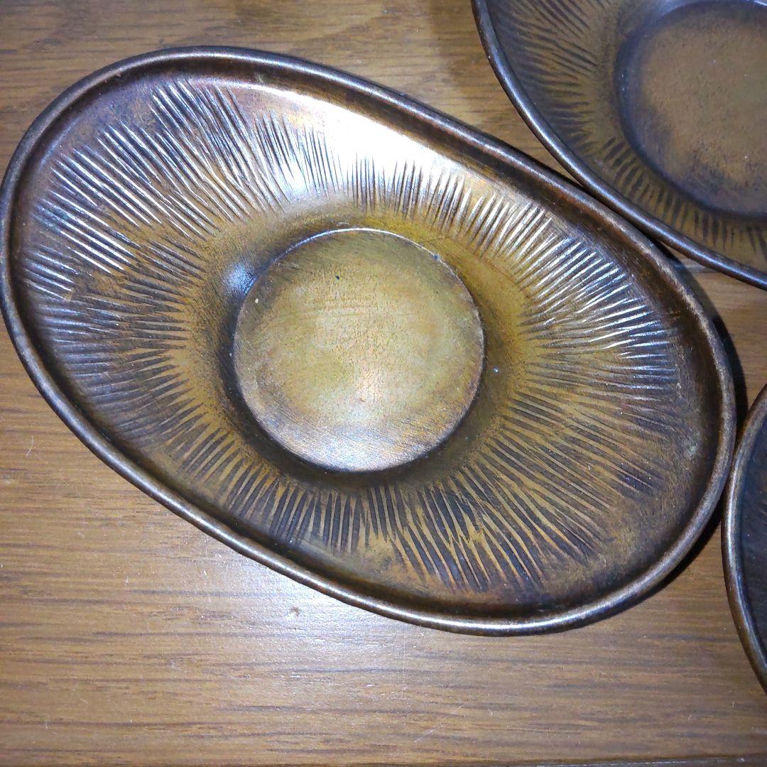 銅　茶托　茶道具　3種　20枚　宣徳銅茶托