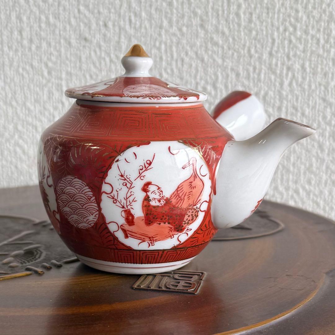 SNT1550 九谷焼 美山 茶器 煎茶道具 急須 湯呑 湯冷まし 銅茶托 他