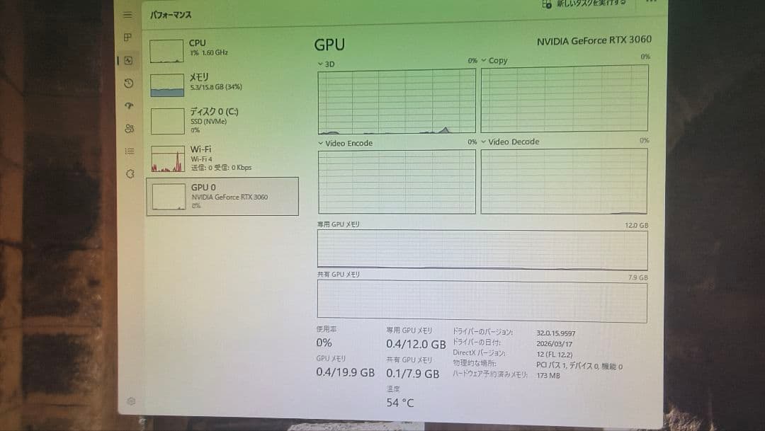 ジャンク PALIT RTX 3060 DUAL 12G 動作確認済み