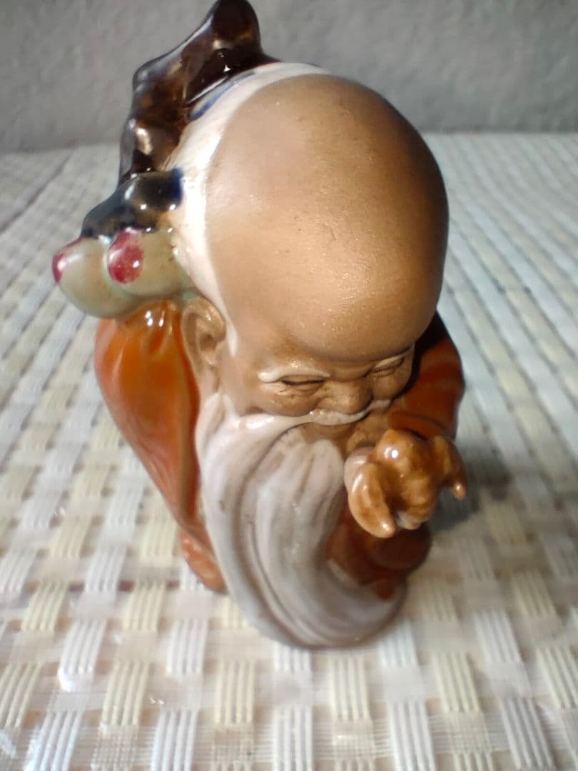 ●中国縁起物仙人像人形10体セット陶器置物福禄寿寿老人民芸品開運風水まとめ売り