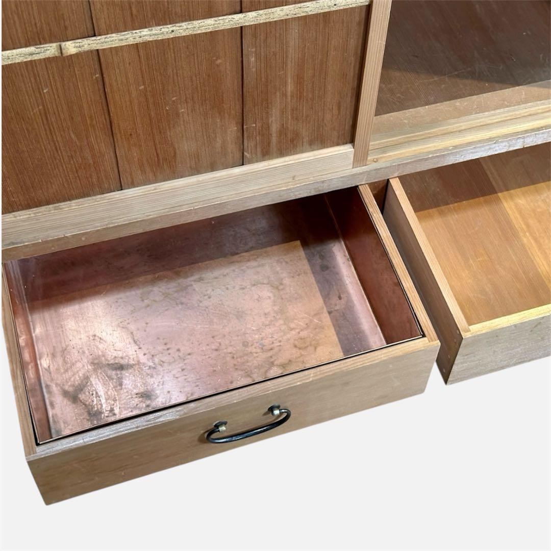 水屋道具　総杉無垢材　置水屋　水屋箪笥　茶箪笥　茶道具