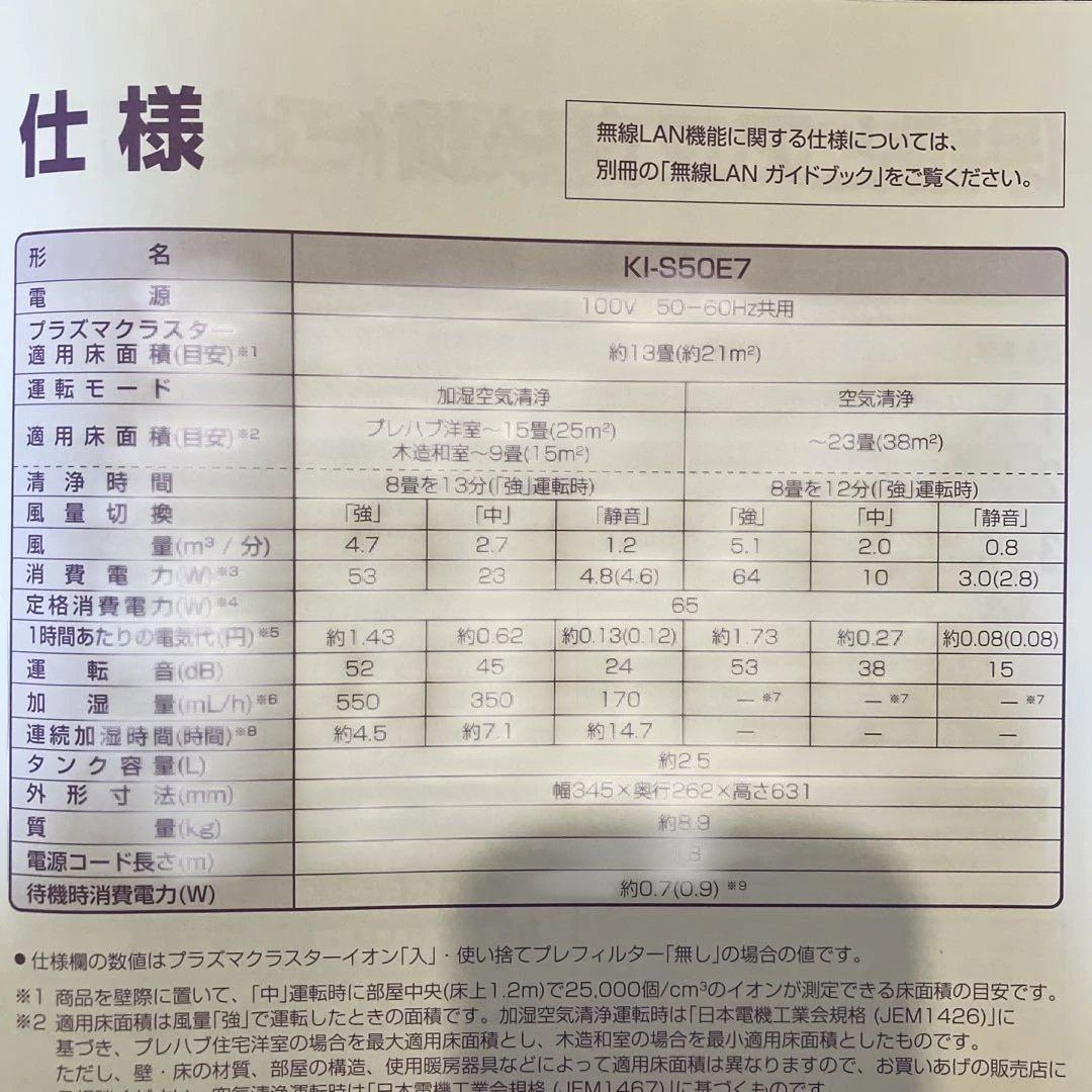 SHARP 加湿空気清浄機 Plasmacluster2019年製