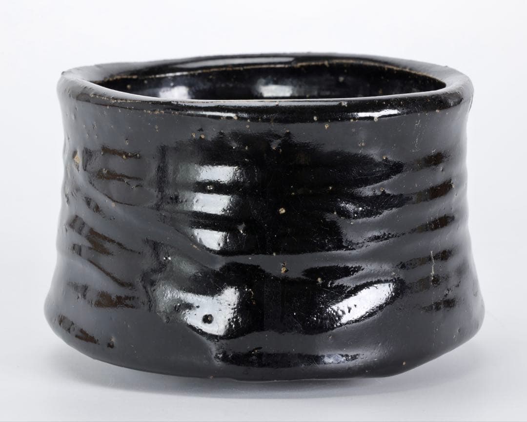 天正美濃黒茶碗 抹茶腕 時代箱付 古窯 茶道具 美濃焼 時代物 古美術品 骨董品