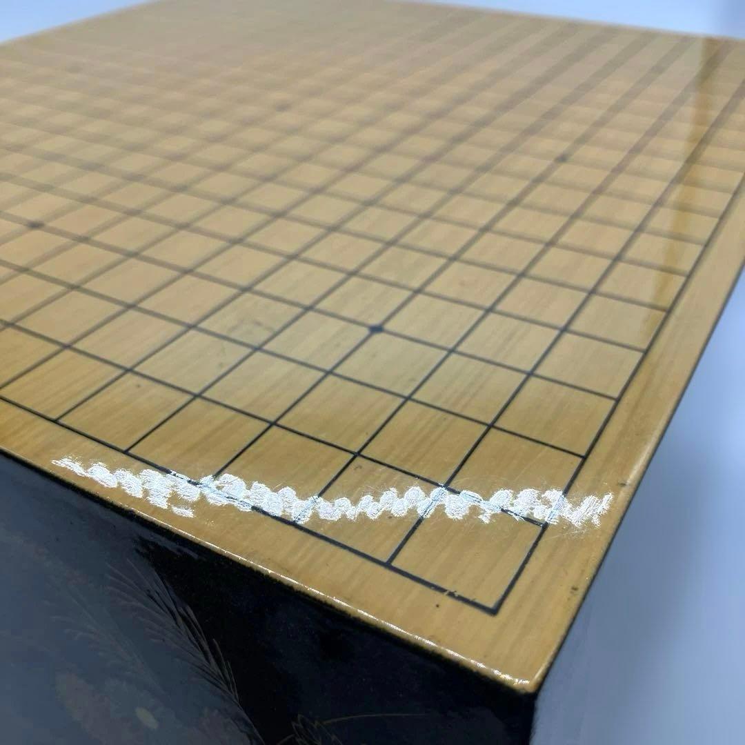 漆芸 金梨地秋草蒔絵 柳山作 ミニチュア 碁盤 姫碁盤 囲碁 碁石 工芸品