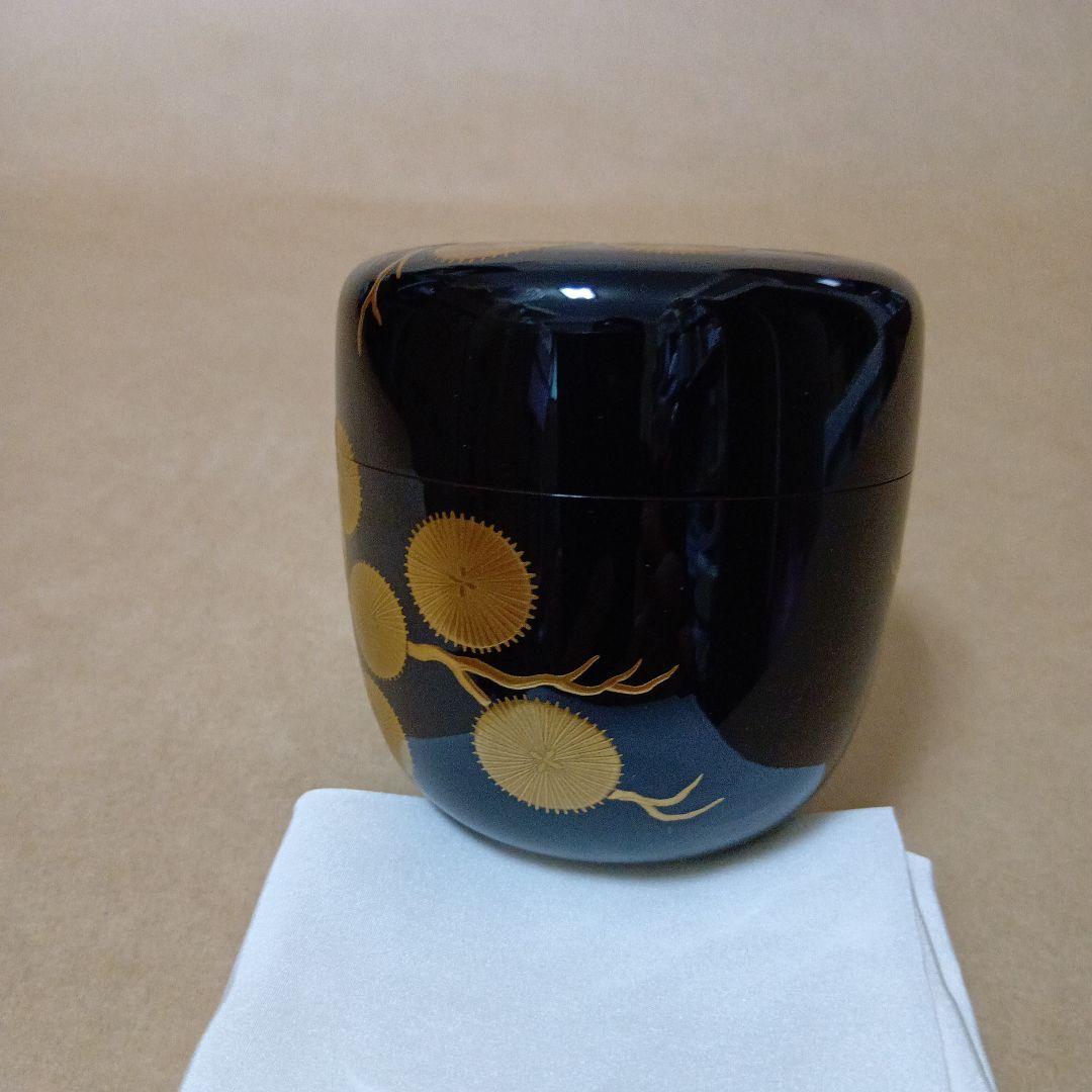 茶道具　大棗老松蒔絵 内梨地